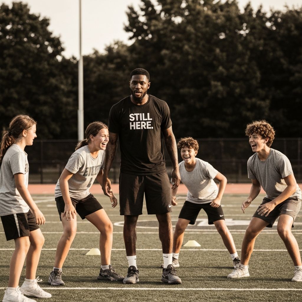 Pro-athlete coaching youth at M.V.P. sports camp